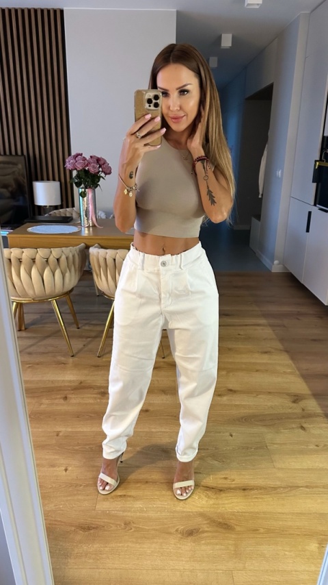 Spodnie Baloon White