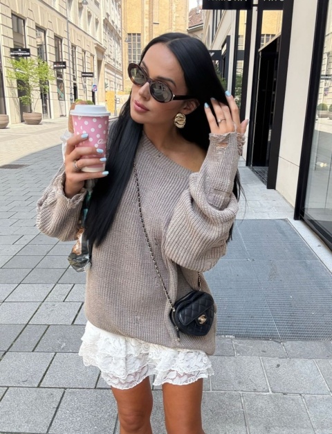 Sweter Long Beige