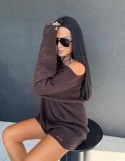 Sweter Long Czekolada